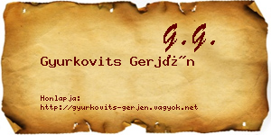 Gyurkovits Gerjén névjegykártya